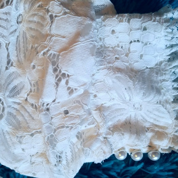 White soft lace mini dress Small - Picture 7 of 8